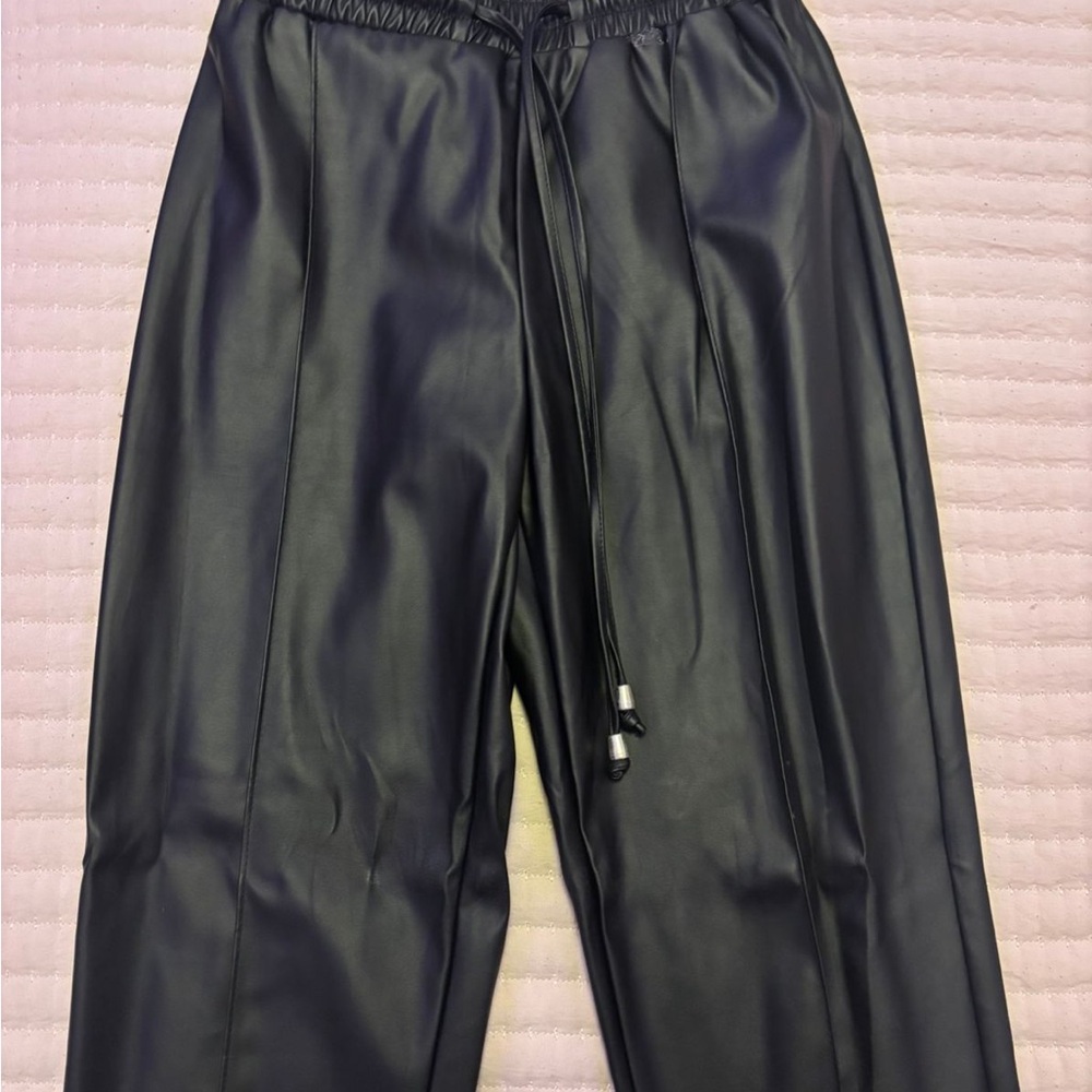 Black Faux Leather Pants